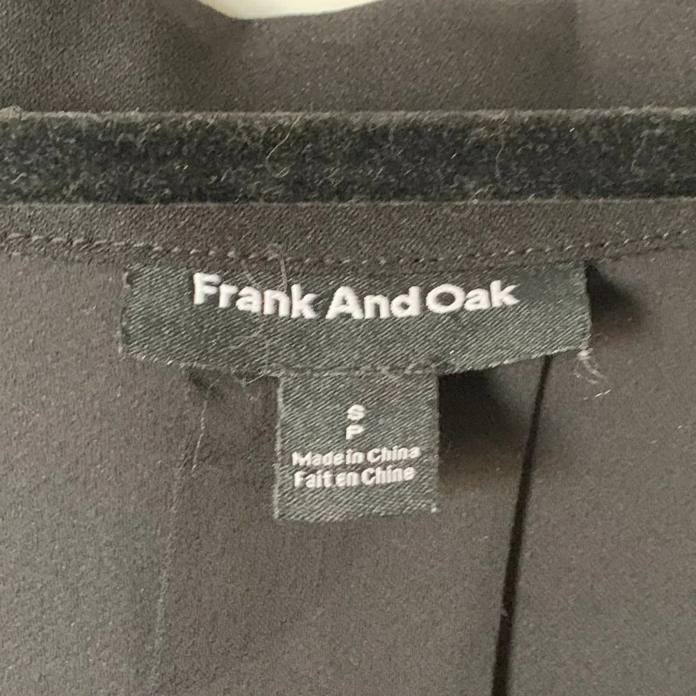 Frank and Oak Black Long Sleeved Shirt Dress szS - Picture 3 of 3